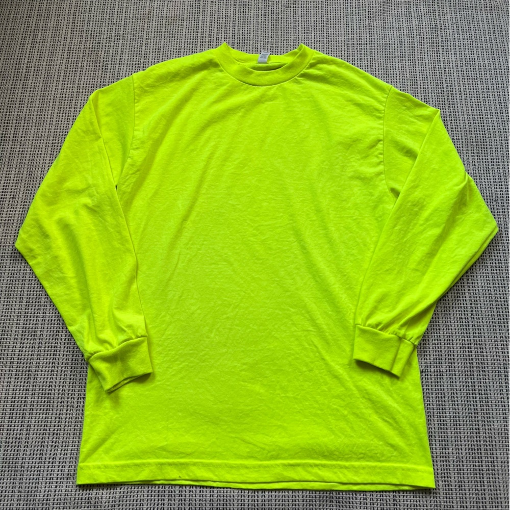 Bright Neon Green Neon Yellow Men's Long Sleeve Shirt